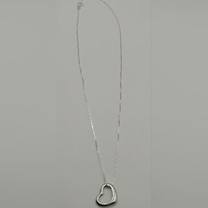 Tiffany & Co. Sterling Silver Elsa Peretti Open Heart Pendant Necklace